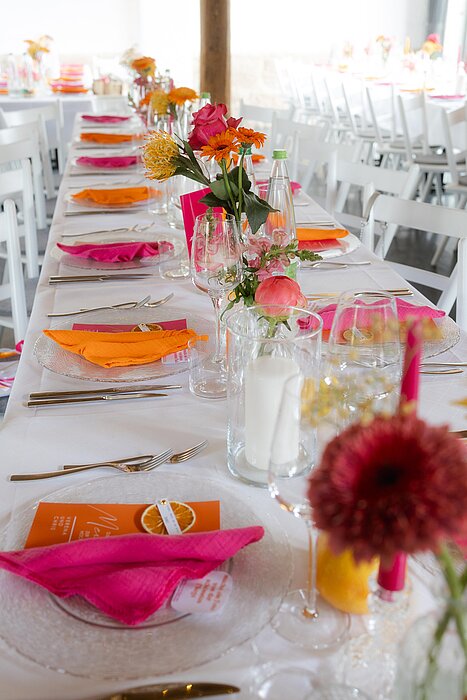 Hochzeit in pink/orange