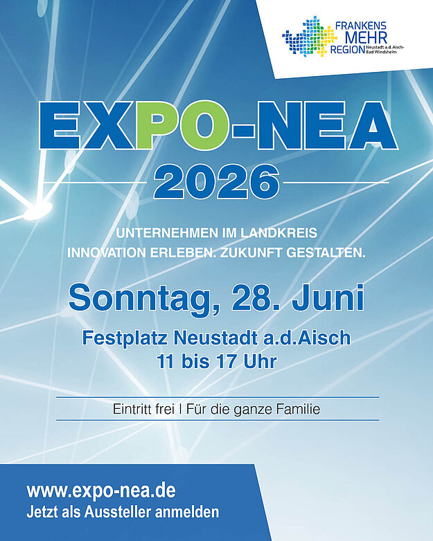 Schrift auf dem Bild: Expo NEA, 28. Juni 2026, Festplatz Neustadt a.d.Aisch, 11 bis 17 Uhr